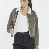 Thrills - Jodie Cord Jacket Pewter